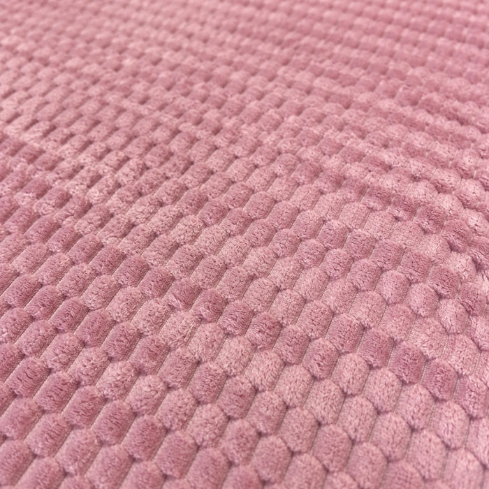 Ensemble Plaid Velours Rose Caress 240×220 cm avec 2 Coussins
