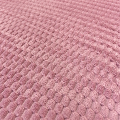 Ensemble Plaid Velours Rose Caress 240×220 cm avec 2 Coussins