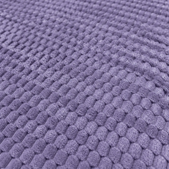 Ensemble Plaid Velours Violet Caress 240 × 220 cm avec 2 Coussins