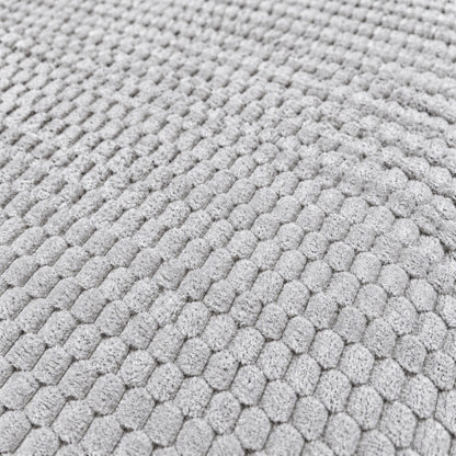 Ensemble Plaid Velours Gris Clair Caress 240 × 220 cm avec 2 Coussins