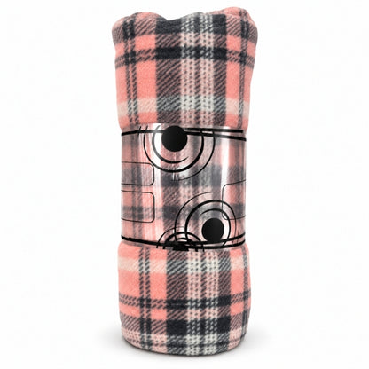 Plaid 2 Places à Carreaux Rose – 200 × 240 cm