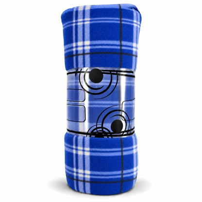 Plaid 2 Places à Carreaux Bleu – 200 × 240 cm