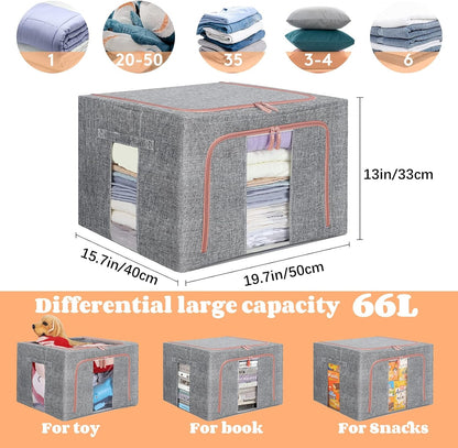 Boîte de Rangement Pliable pour Linge de Maison 66L (50 x 40 x 33 cm) Modèle 1