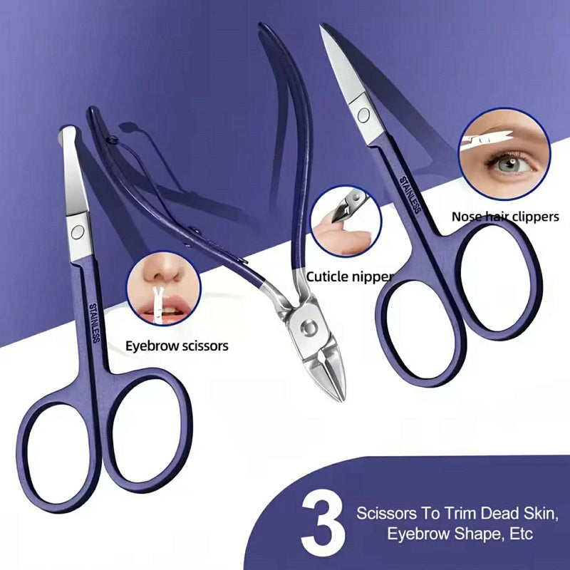 Kit De Soin Des Ongles Professionnel 17 En 1 Avec Trousse