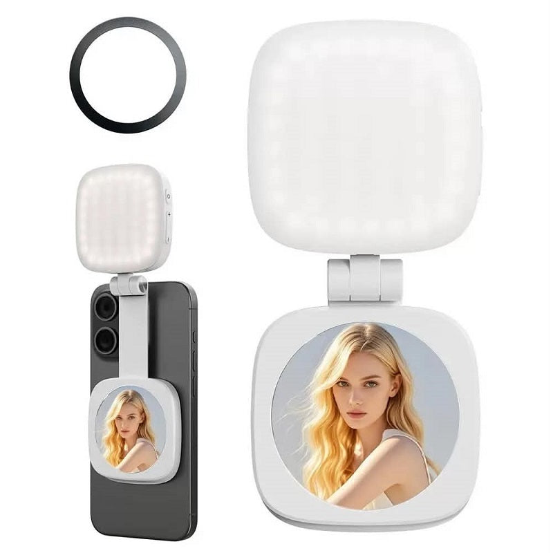 Lampe Led selfie pliable magnétique avec miroir