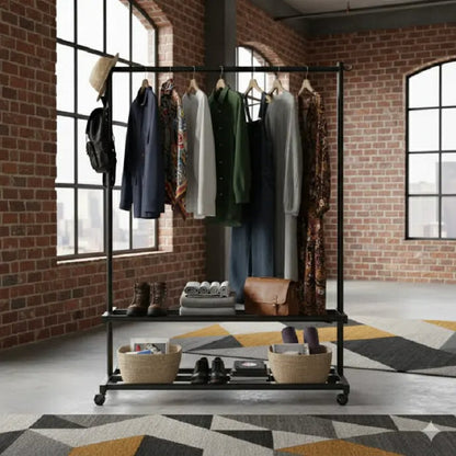 Portant vêtements Mobile à 3 Niveaux de Rangement