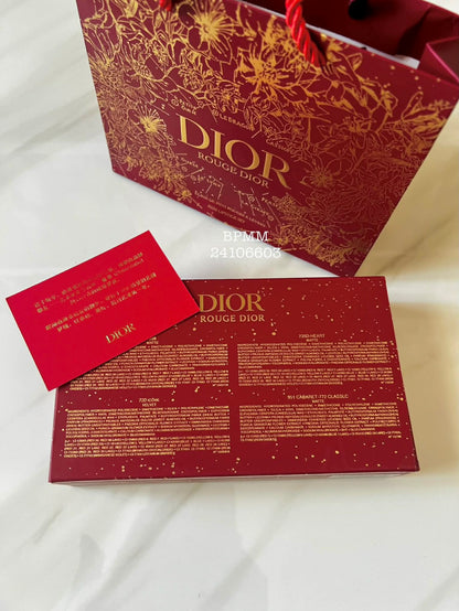 Coffret 5 Rouge à Lèvres Avec Sac Cadeaux Rouge