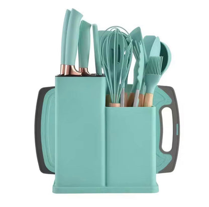 Ensemble D'Ustensiles De Cuisine En Silicone Et Couteaux