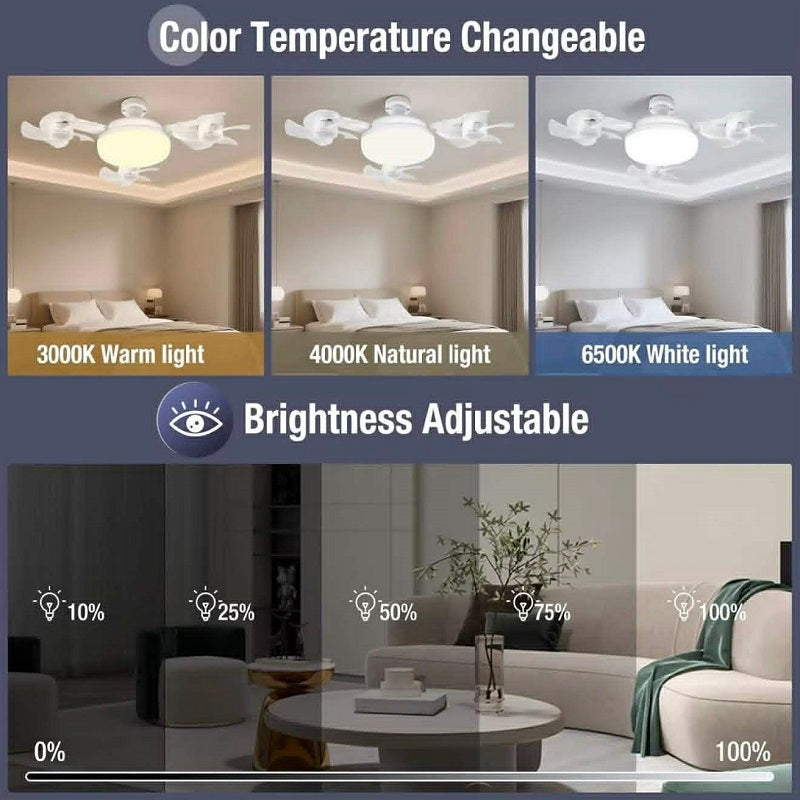 Ventilateur de Plafond LED 2 en 1 Silencieux Avec Télécommande – 3 Vitesses
