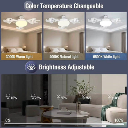 Ventilateur de Plafond LED 2 en 1 Silencieux Avec Télécommande – 3 Vitesses