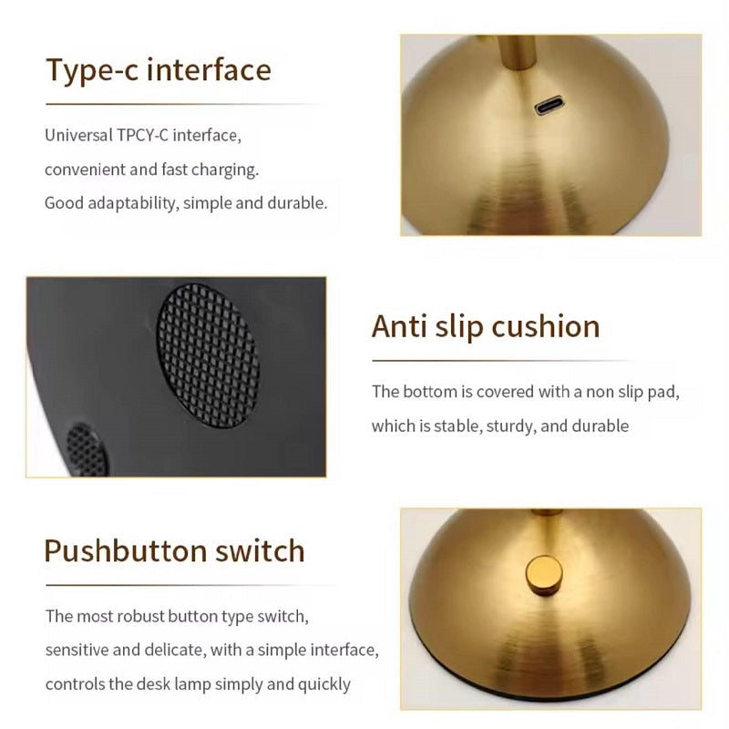 Lampe De Table Portables Sans Fil Rechargeable Avec Tactile En Acrylique