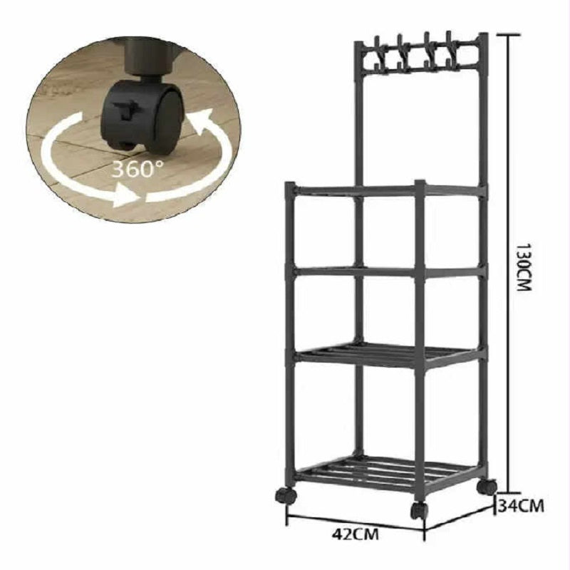 Etager De Rangement Mobile à 5 Niveaux avec Crochets