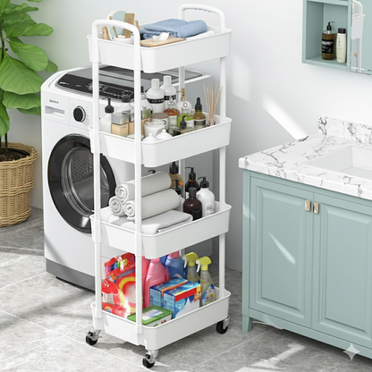 Chariot de Rangement De Cuisine Mobile à 4 Niveaux