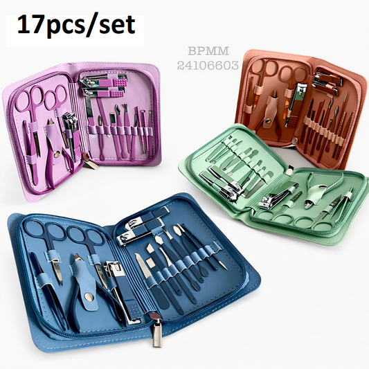 Kit De Soin Des Ongles Professionnel 17 En 1 Avec Trousse