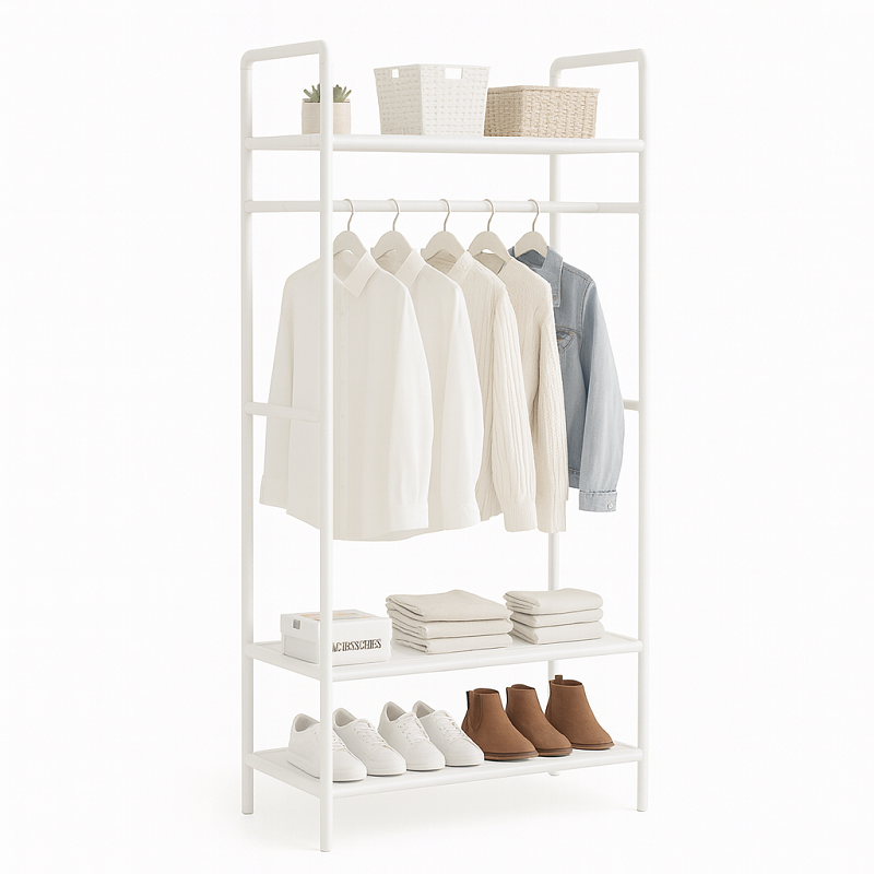 Portant vêtements Et Organisateur à 4 Niveaux de Rangement