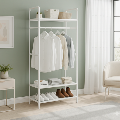 Portant vêtements Et Organisateur à 4 Niveaux de Rangement