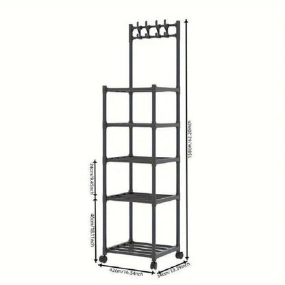 Etager De Rangement Mobile à 5 Niveaux avec Crochets