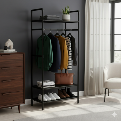 Portant vêtements Et Organisateur à 4 Niveaux de Rangement