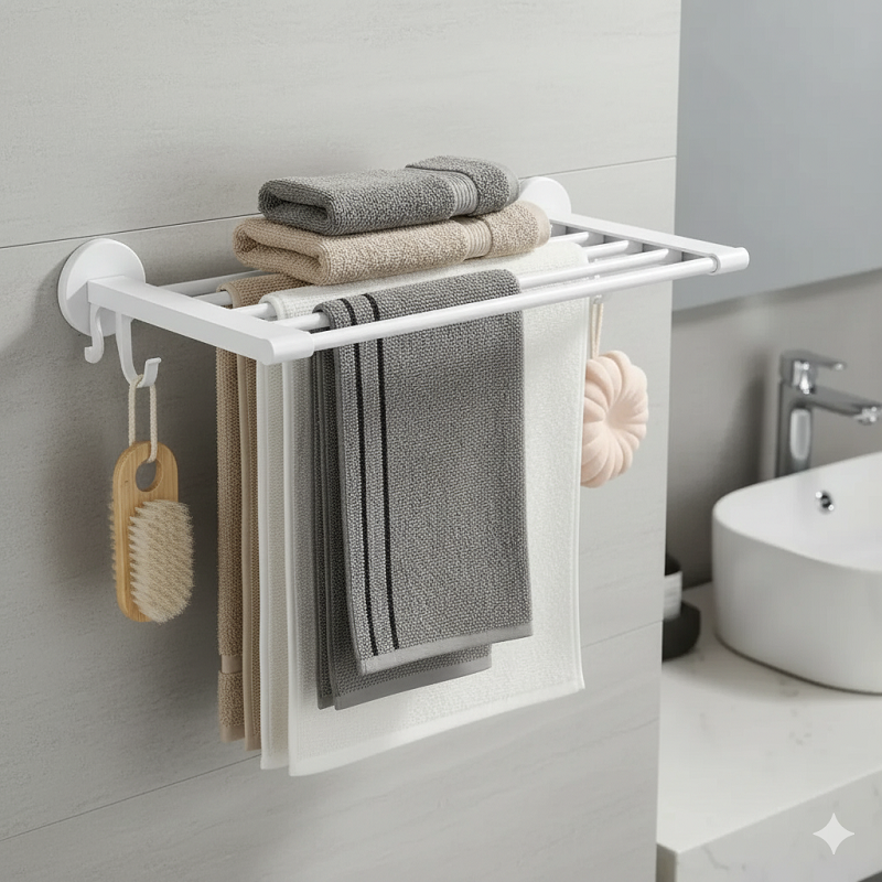 Porte Serviette Mural De Salle de Bain - Adhésif