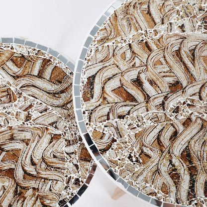 Série de 3 Tables Basses en Bois effet craquelé Motif 2