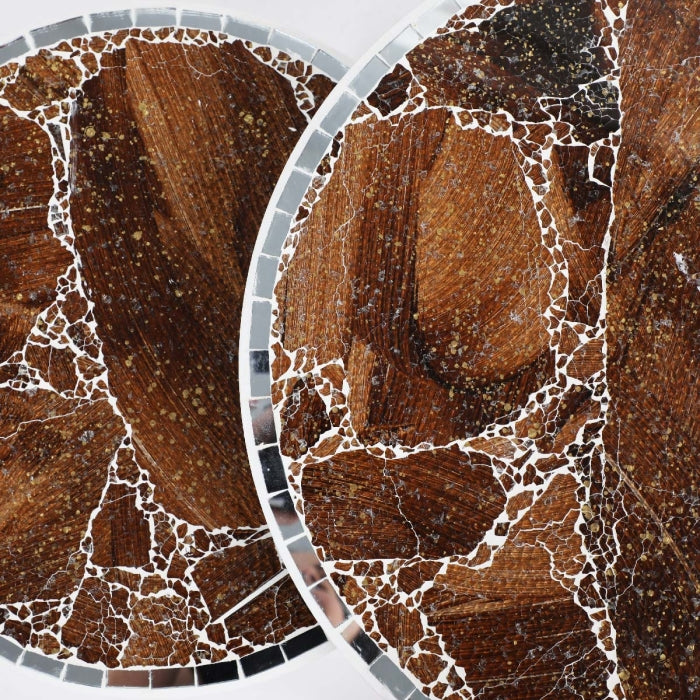 Série de 3 Tables Basses en Bois effet craquelé Motif 4