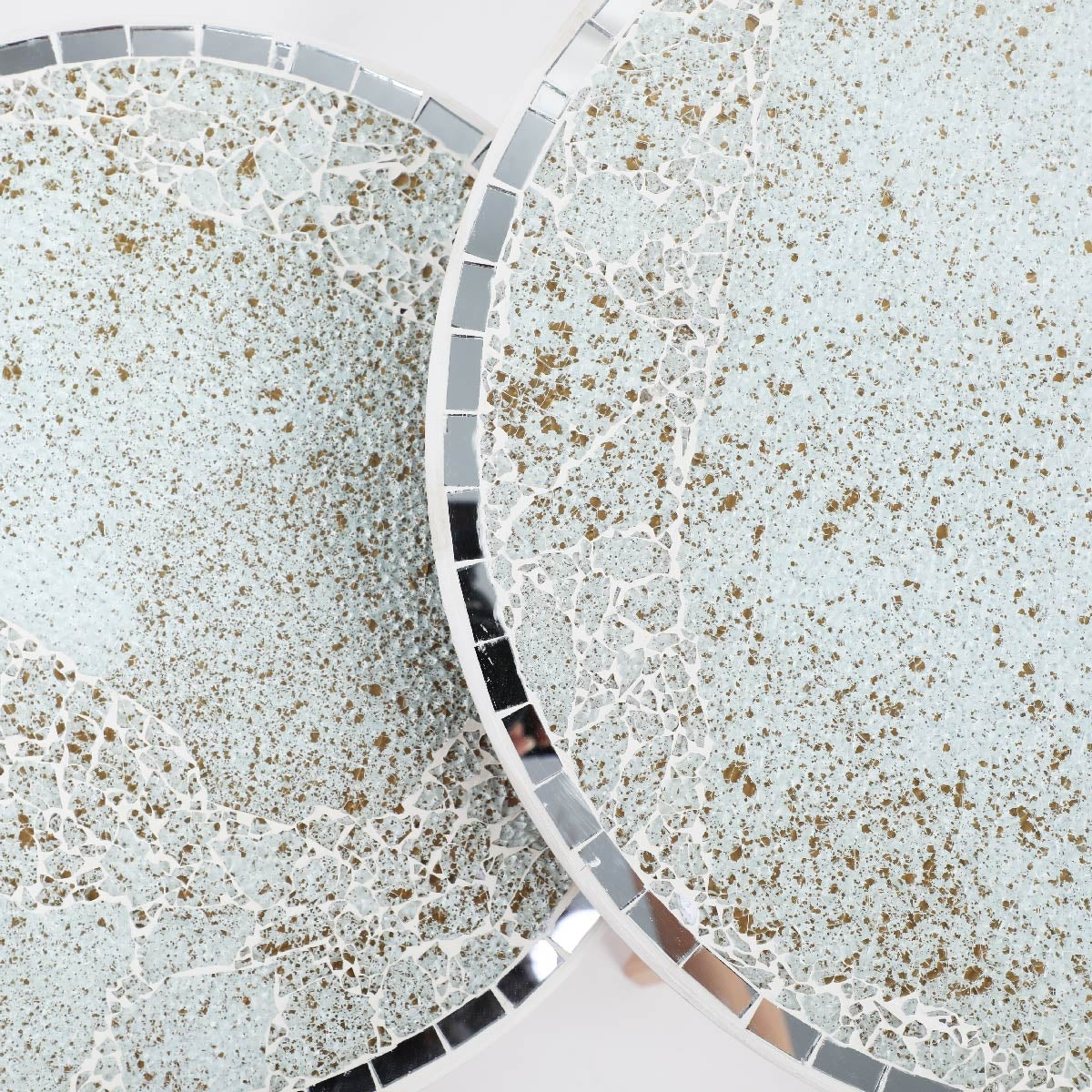 Série de 3 Tables Basses en Bois effet craquelé Motif 1