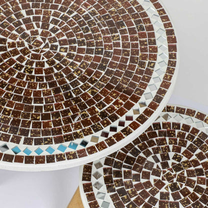 Série De 3 Tables Basses En Bois Effet Mosaïque Motif 3