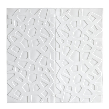 Pack De 10 Panneaux Muraux Adhésifs Anti-Humidité 3D 70*70 Cm Blanc