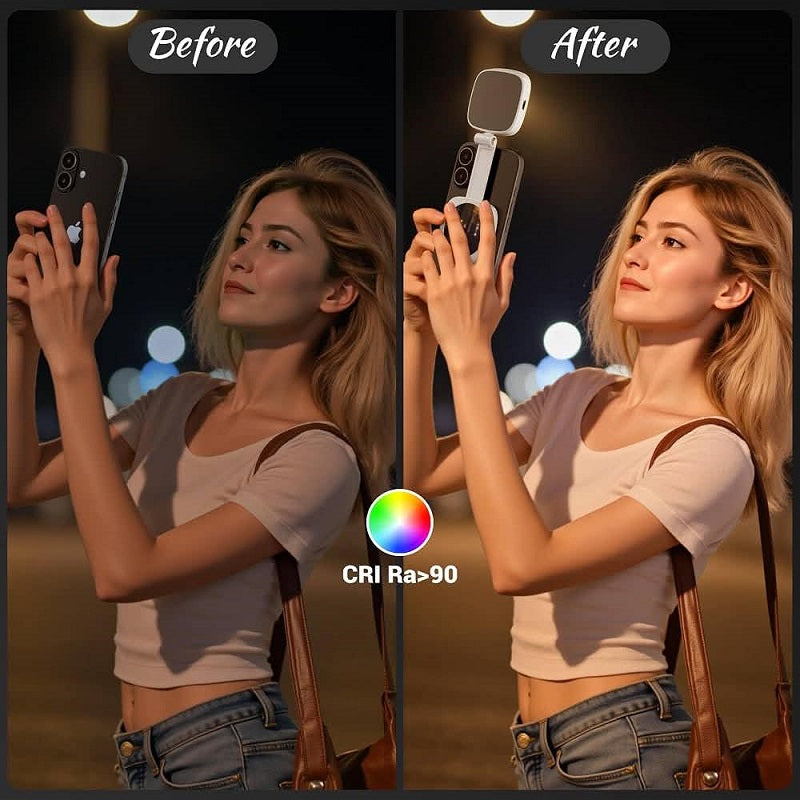 Lampe Led selfie pliable magnétique avec miroir