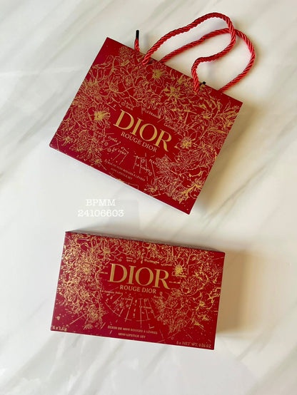 Coffret 5 Rouge à Lèvres Avec Sac Cadeaux Rouge