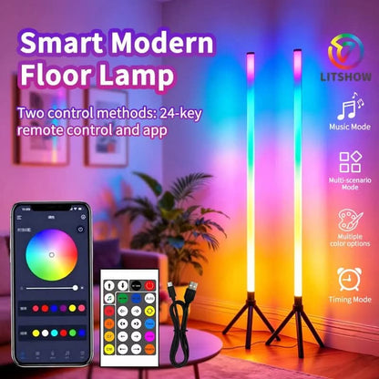 Lampe D'ambiance LED RGB Avec Télécommande et Trépieds