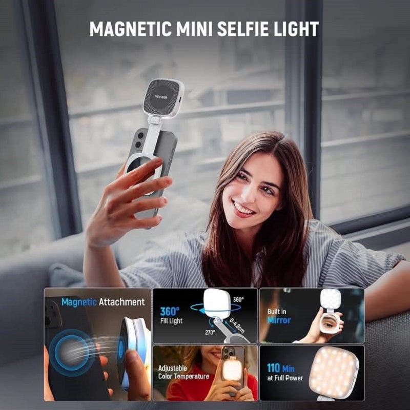 Lampe Led selfie pliable magnétique avec miroir