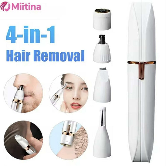 Rasoir 4 en 1 pour femme sans fil – Corps, zone intime, nez et visage