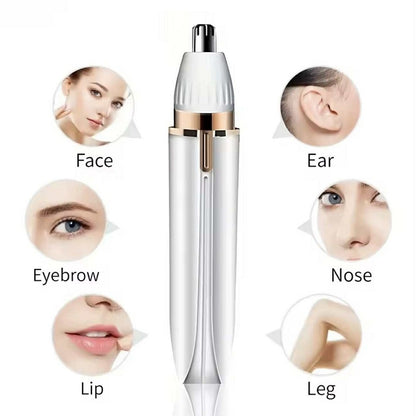 Rasoir 4 en 1 pour femme sans fil – Corps, zone intime, nez et visage