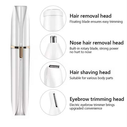 Rasoir 4 en 1 pour femme sans fil – Corps, zone intime, nez et visage