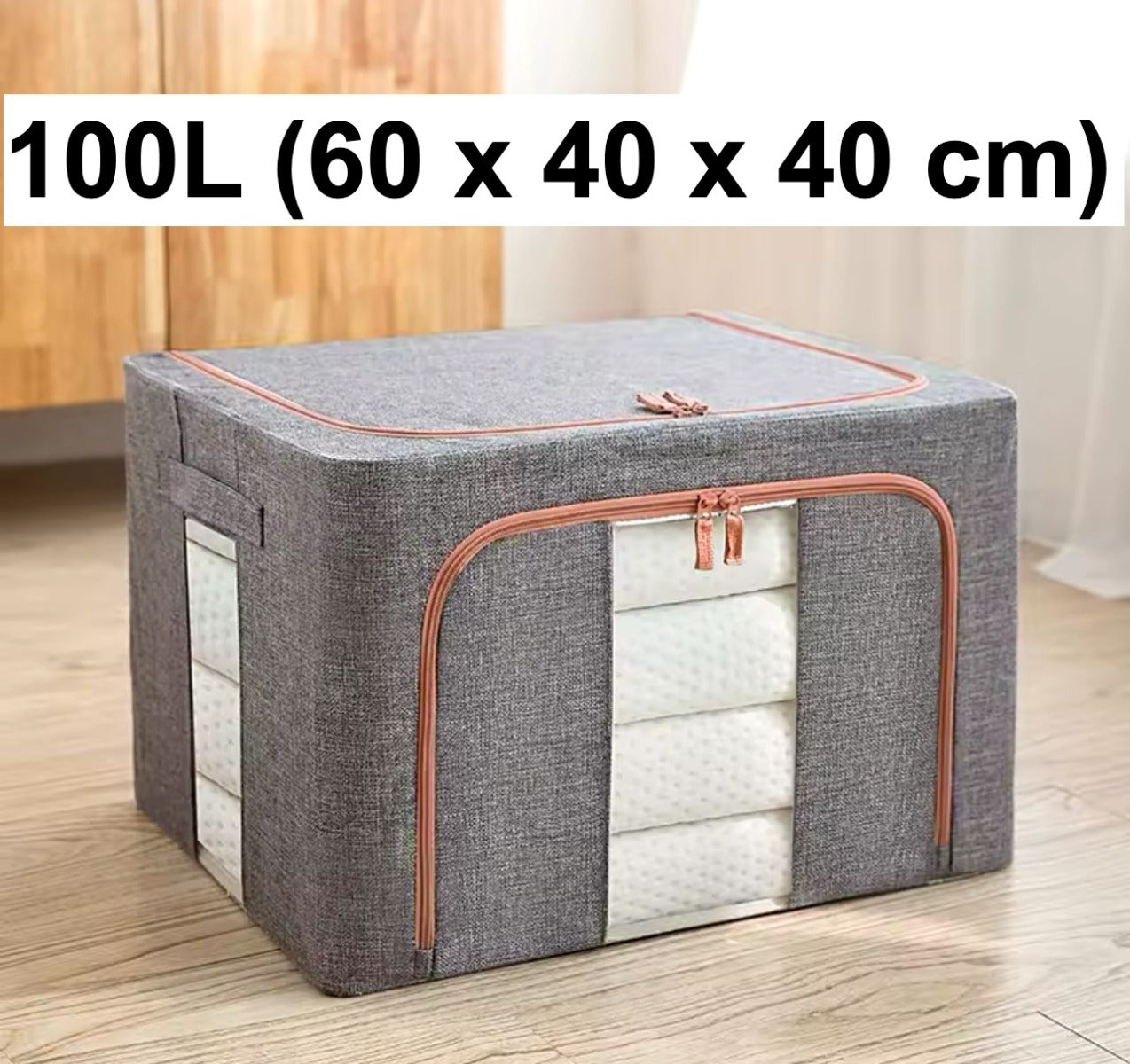 Boîte de Rangement Pliable pour Linge de Maison 100L (60 x 40 x 40 cm) Modèle 1
