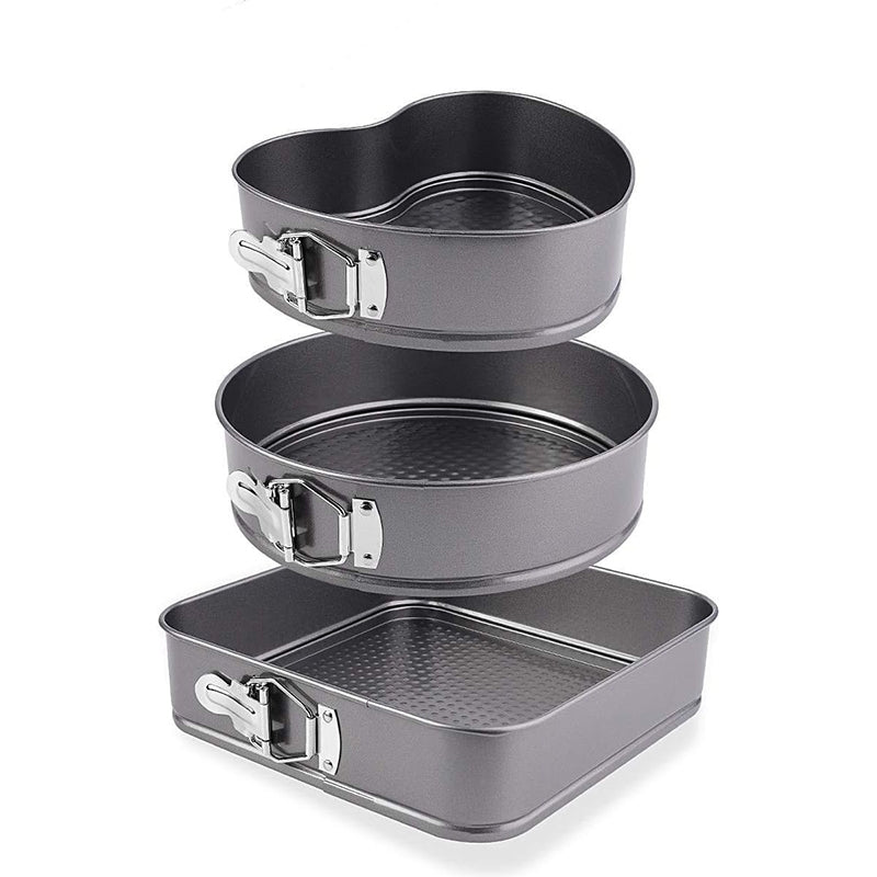 Lot de 3 Moules à Gâteaux Gris En Acier inoxydable
