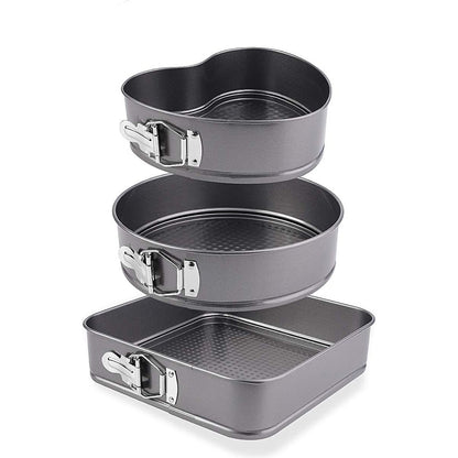 Lot de 3 Moules à Gâteaux Gris En Acier inoxydable