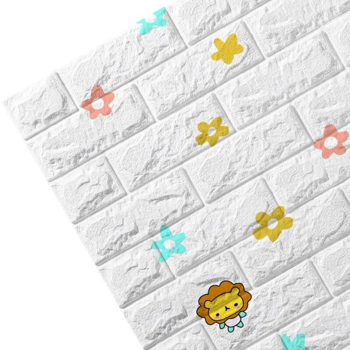 Panneau Mural Adhésif Anti-Humidité 3D 77*70 Cm Animals