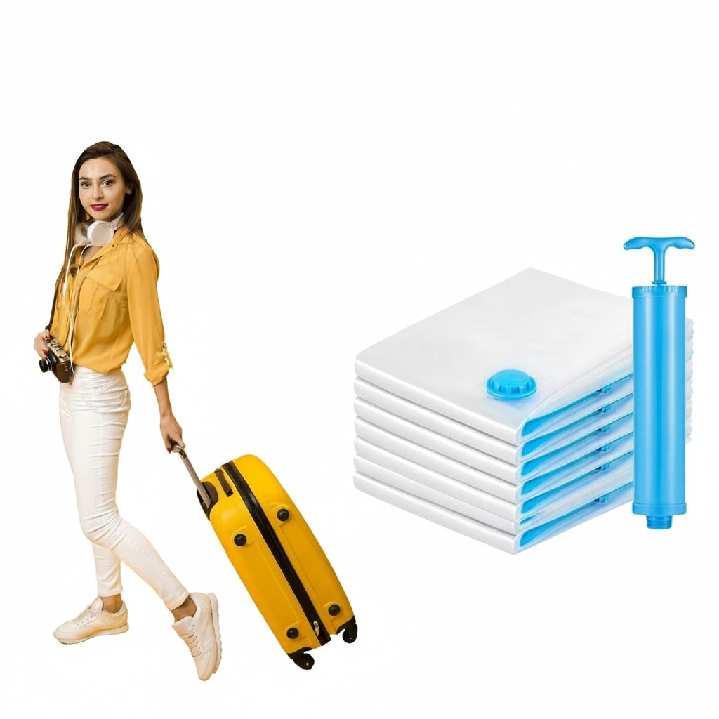 Lot de 7 Sacs de Rangement Sous Vide Avec Pompe