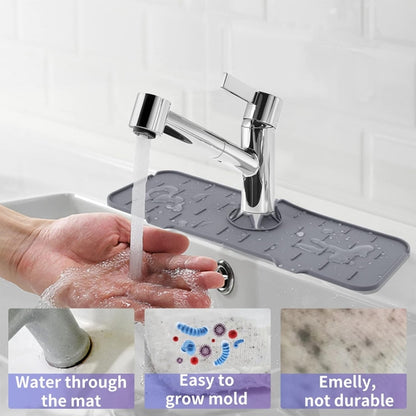 Tapis D'évier De Robinet En Silicone Et Porte Savon Et Chiffon 2 En 1