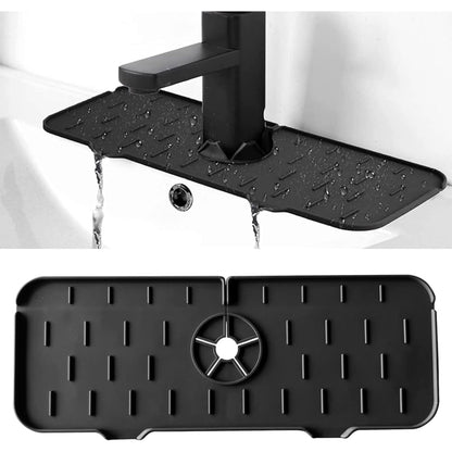 Tapis D'évier De Robinet En Silicone Et Porte Savon Et Chiffon 2 En 1