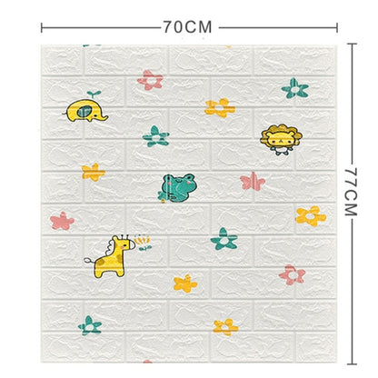 Panneau Mural Adhésif Anti-Humidité 3D 77*70 Cm Animals