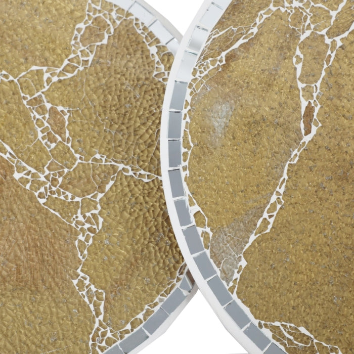 Série de 3 Tables Basses en Bois effet craquelé Motif 5