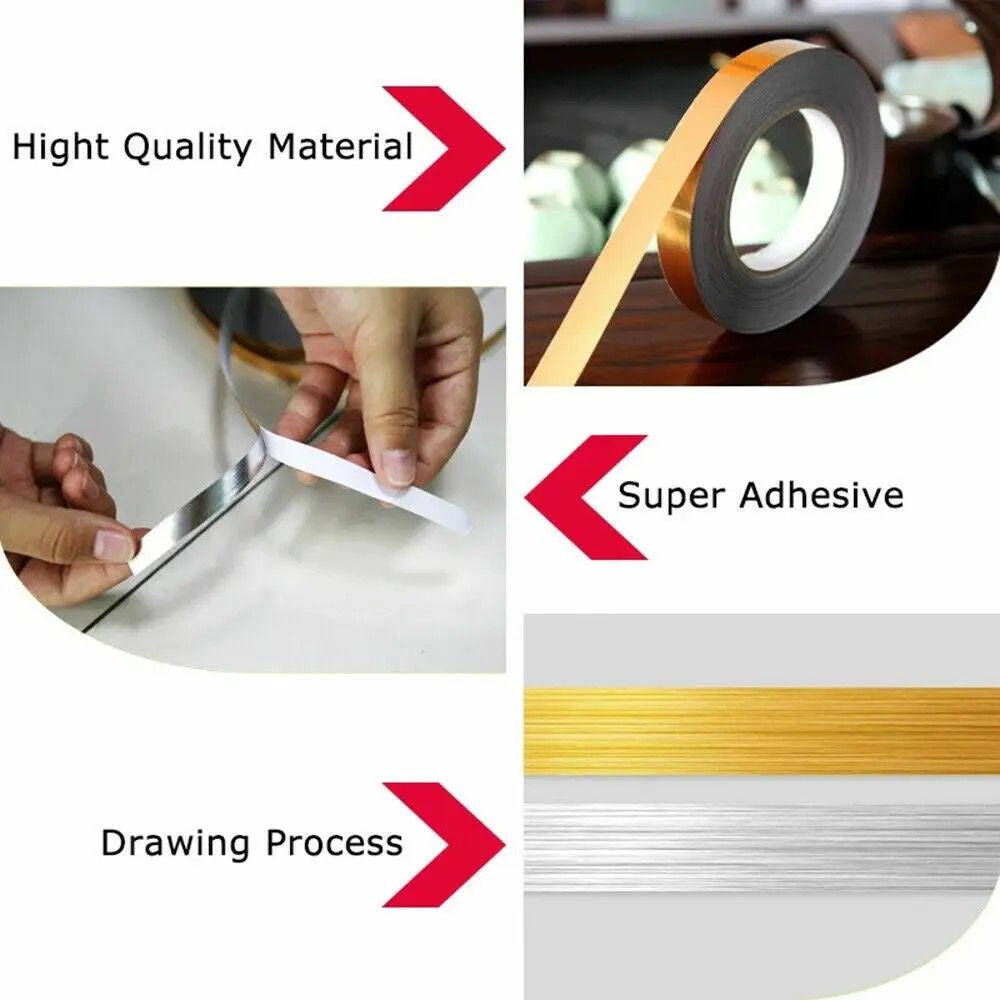 Rouleau Sticker Décoratif Doré 0.5 cm x 5000 cm