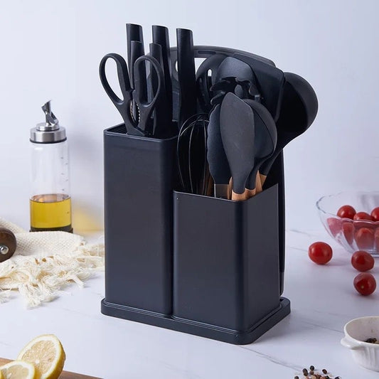 Ensemble D'Ustensiles De Cuisine En Silicone Et Couteaux