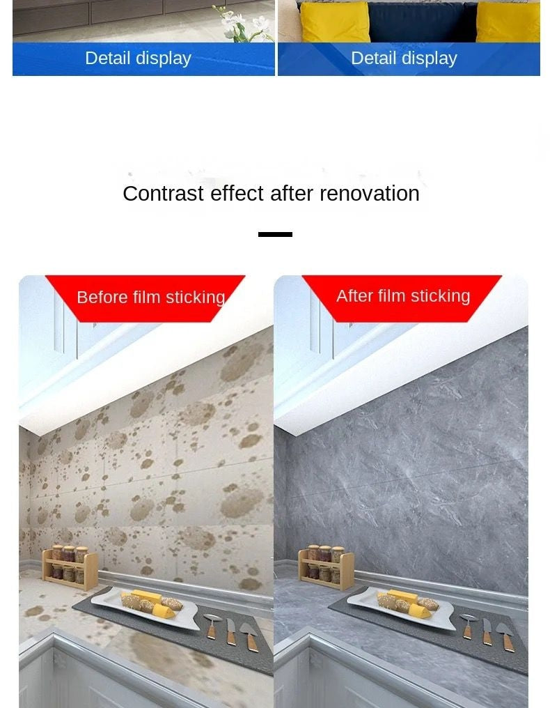 Panneau PVC Autocollant Alternative Au Marbre 60 x 30 cm - WMB-033 - Noir