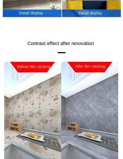 Pack de 10 Panneaux PVC Autocollant Alternative Au Marbre 60 x 30 cm - WMB-029 - Gris Charbon